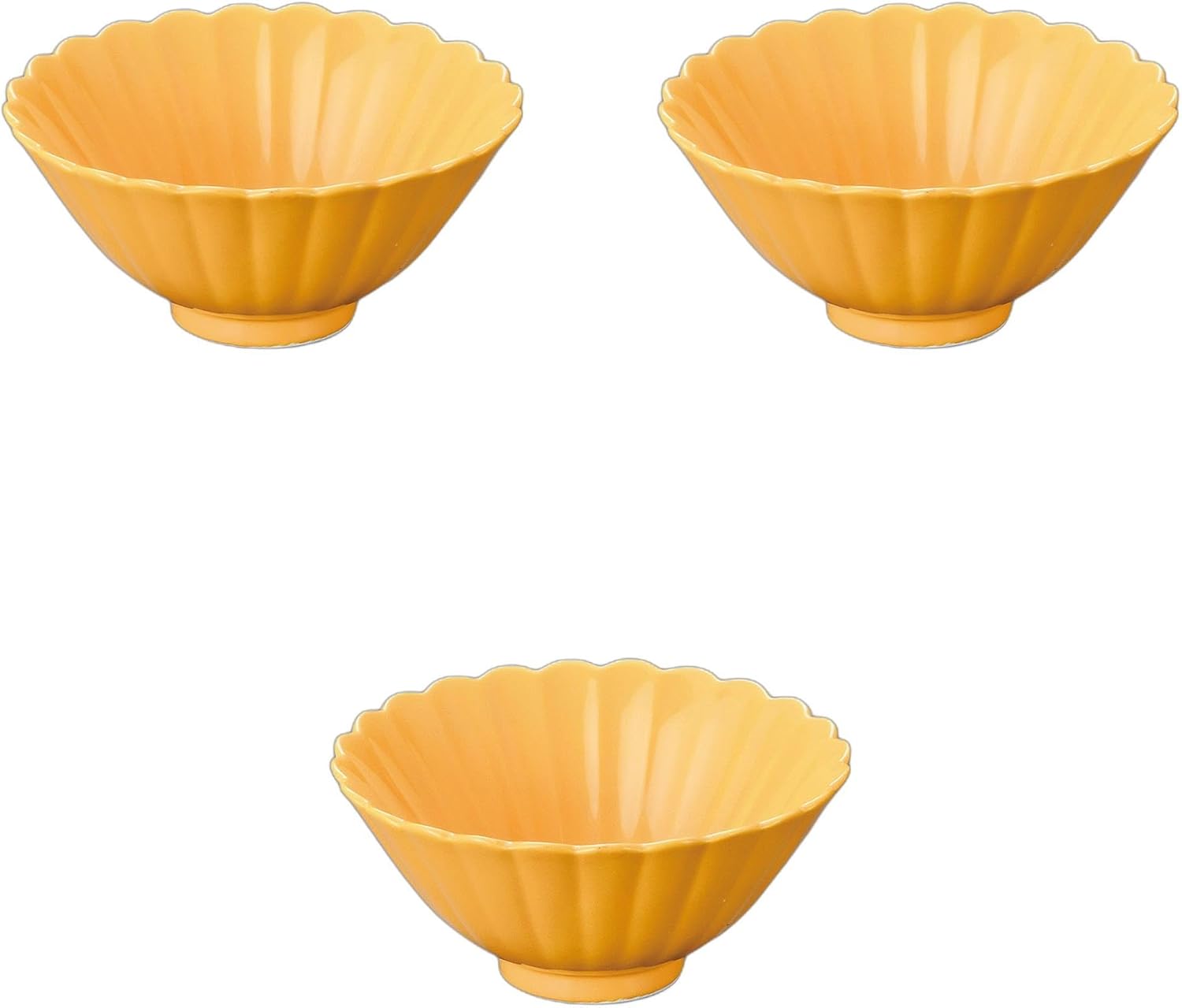 セトモノホンポ(Setomonohonpo) 3個セット 黄菊型小鉢 [ 12.7×12.2×5.5