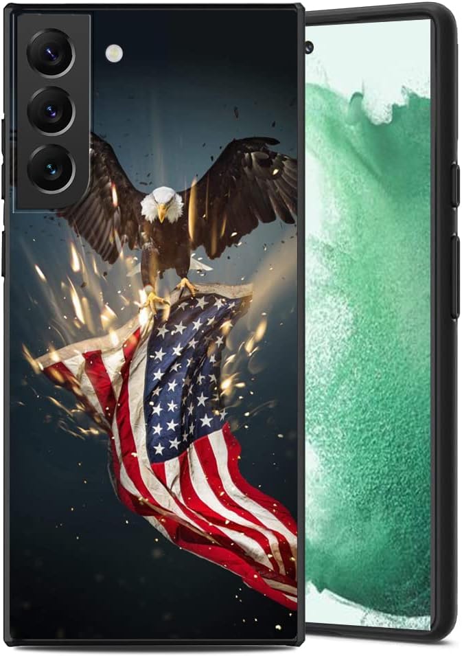 Miniatura 1 de MSEAANBK Funda compatible con Samsung Galaxy S22, diseño de patrón estético de águila y bandera americana, protección de cuerpo completo, a prueba