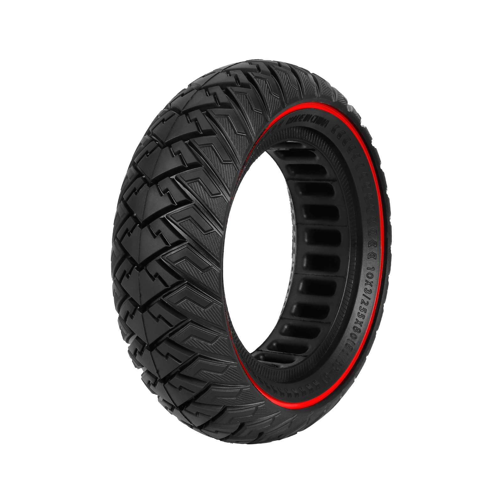 Pneu tout-terrain plein 10 x 3/255 x 80 (80/65-6) pour trottinette électrique Dualtron Zero 10X/Kaabo Wolf Warrior/Kaabo Mantis 10, pneu nid d'abeille sans air 10 pouces, antidérapant.