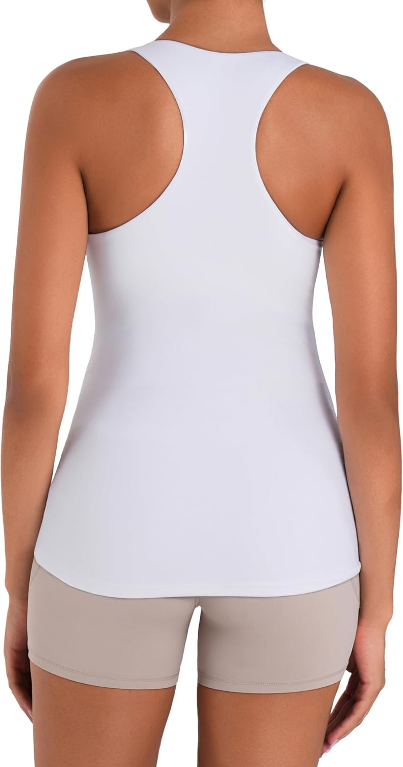 Sunzel Maternity Tank Tops with Built in Bra Sleeveless Pregnancy Racerback Summer Cami Shirts - Image 5