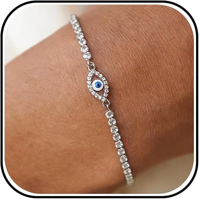 choice of all Evil Eye Bracelets Blue Eye Ojo Hamsa Jewelry Dainty Gold Link Bracelets for Women Lucky Turkish Protection Birthday Jewelry Gifts