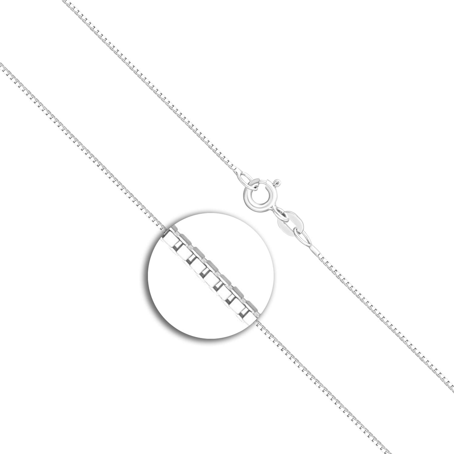 EDELIND Sehr feine Goldkette Damen Mädchen Herren 0,7 mm Venezianerkette 333, 375 oder 585 aus Weißgold Echt Gold mit Schmuck Geschenkbox