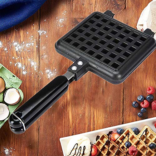 CHAWHO Waffeleisen Antihaft Belgische Waffel Pfannenform Pressplatte - Eiswaffeleisen mit Stiel für Waffeln… – Bild 5