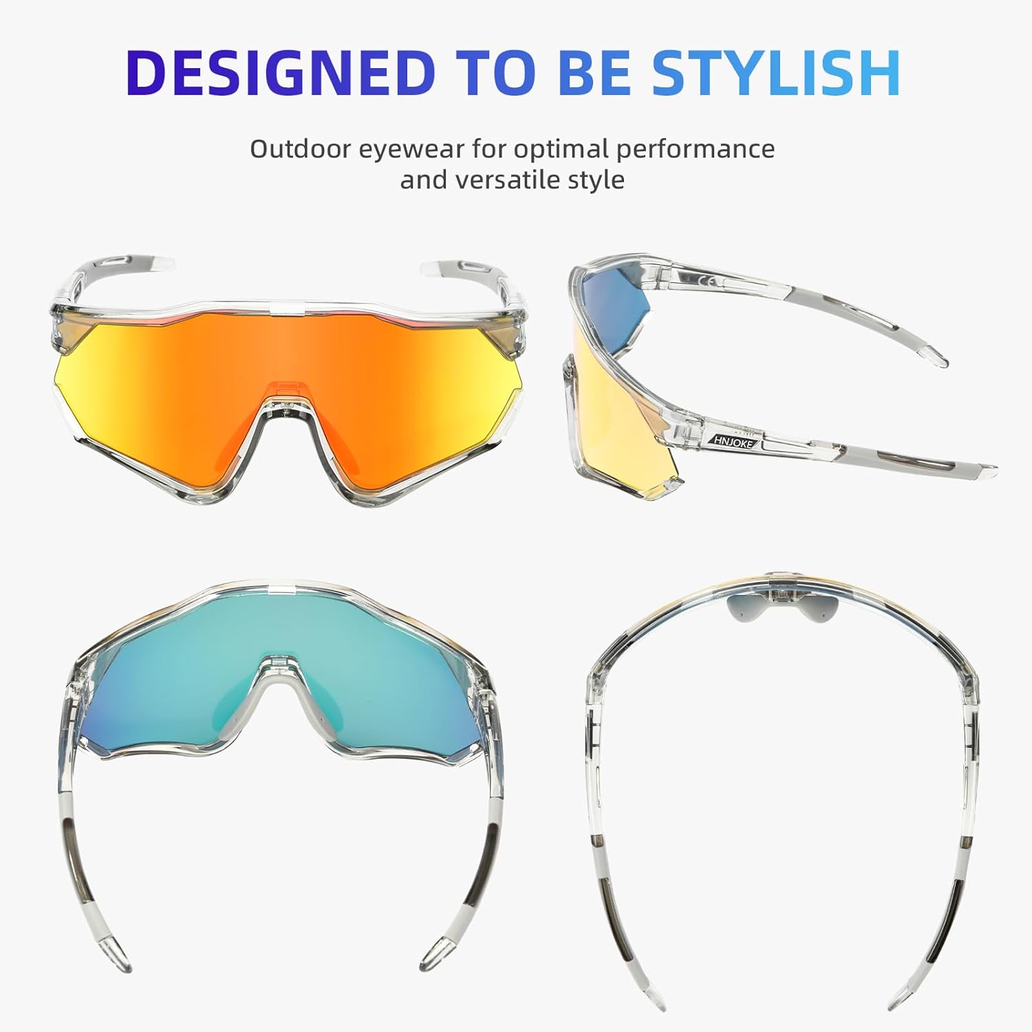 Sports Sunglasses, UV400 Baseball Sun Glasses Women, Mens Glasses for Cycling, Biking, Running - Image 3