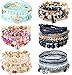 LOLIAS 6 Sets Böhmische Stapelbare Perlenarmbänder für Damen Herren Stretch Mehrschichtige Armreifen Armband Set Boho Mehrfarbiger Schmuck