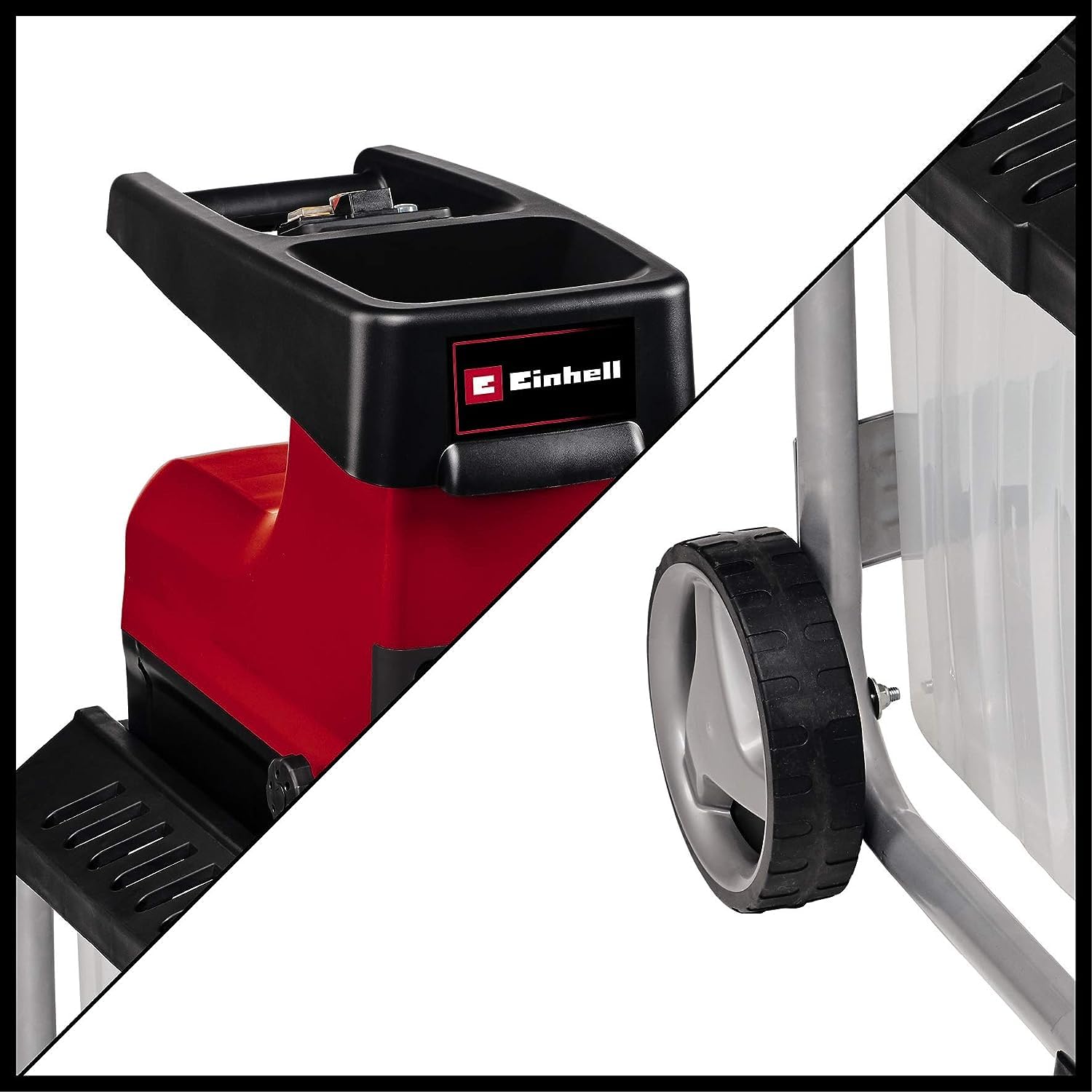 Einhell Broyeur de végétaux silencieux GC-RS 60 CB (2 800 W, cylindre de coupe, bac de 60L, interrupteur de sécurité intégré)