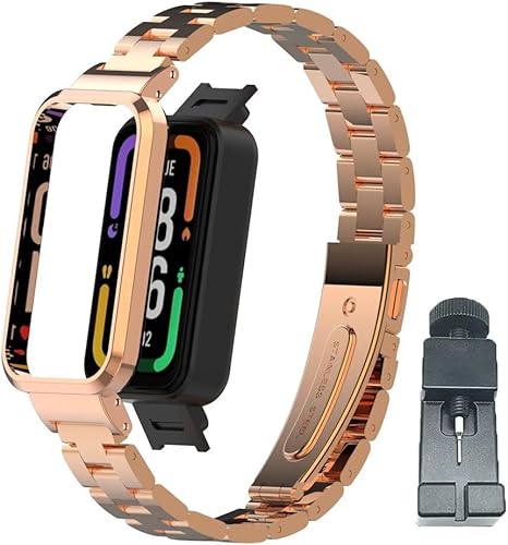 Correa compatible con Xiaomi Redmi Smart Band Pro, Redmi Smart Band Pro de acero inoxidable, correas de repuesto de metal, accesorios para Xiaomi