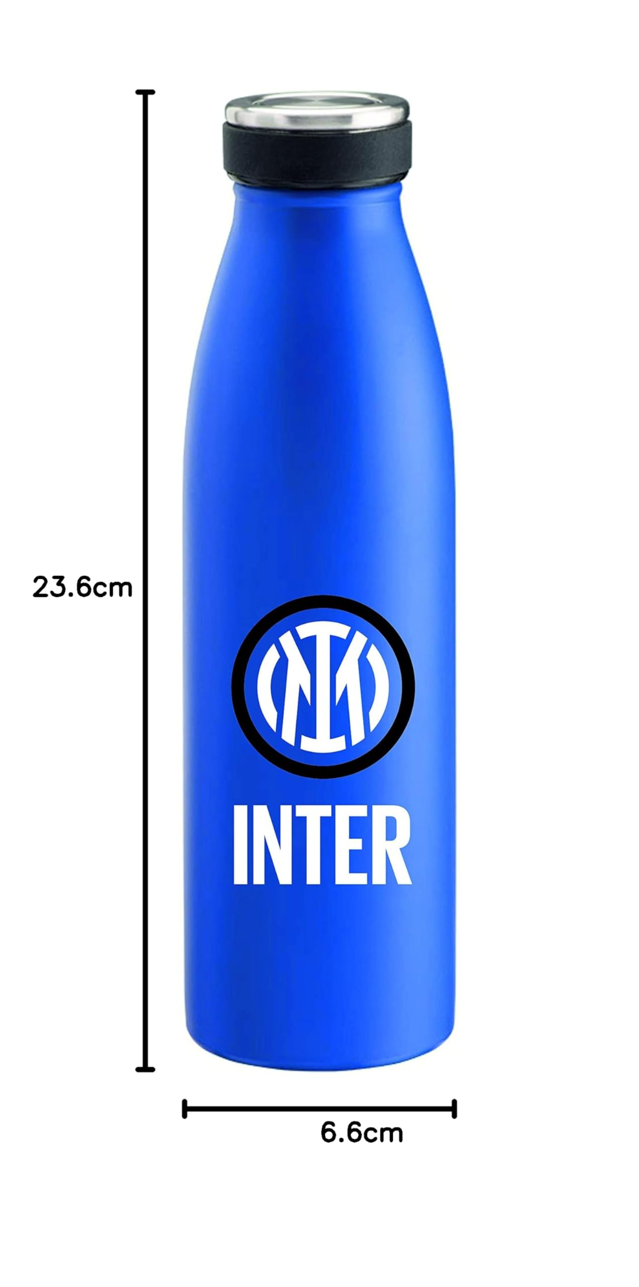 Inter I M New Logo Bottle Gourde unisexe adulte, bleu, 500 ml, en acier inoxydable