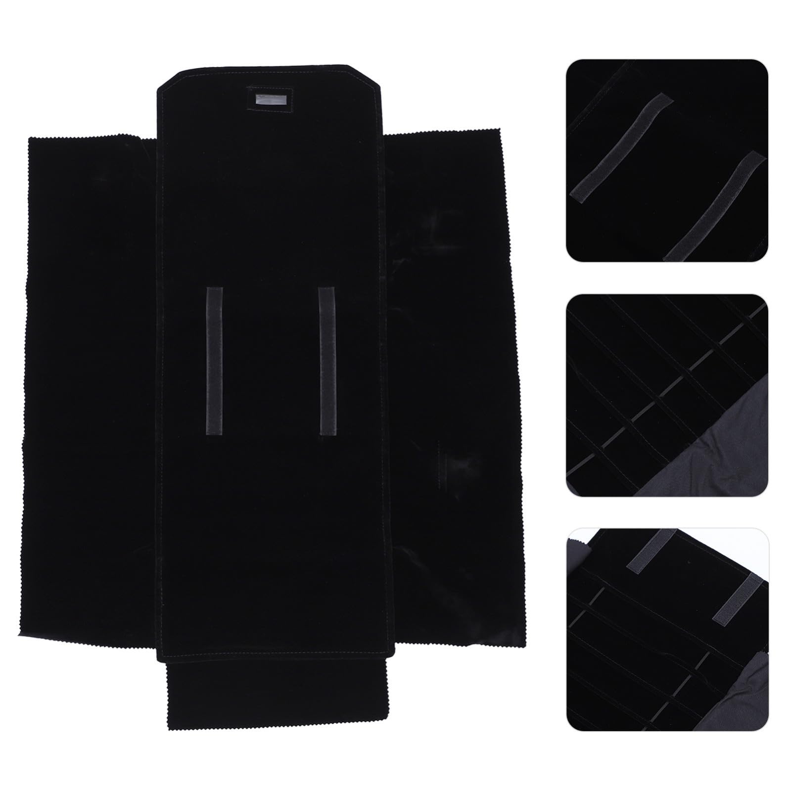 Alasum Rotolo Porta Orologi e Braccialetti in Flanella Nera, Compatto e Multifunzionale, Borsa da Viaggio per Conservazione e Organizzazione Elegante