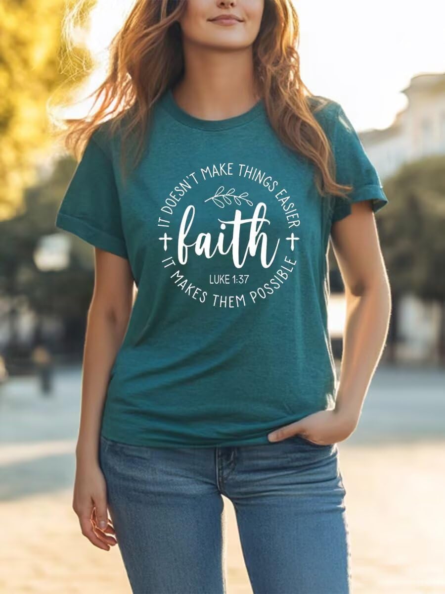 Christian Jesus T-Shirt for Women Vintage Bible Verse Printed Short Sleeve Faith Blessed Inspirational Girl Top Tees - Image 3