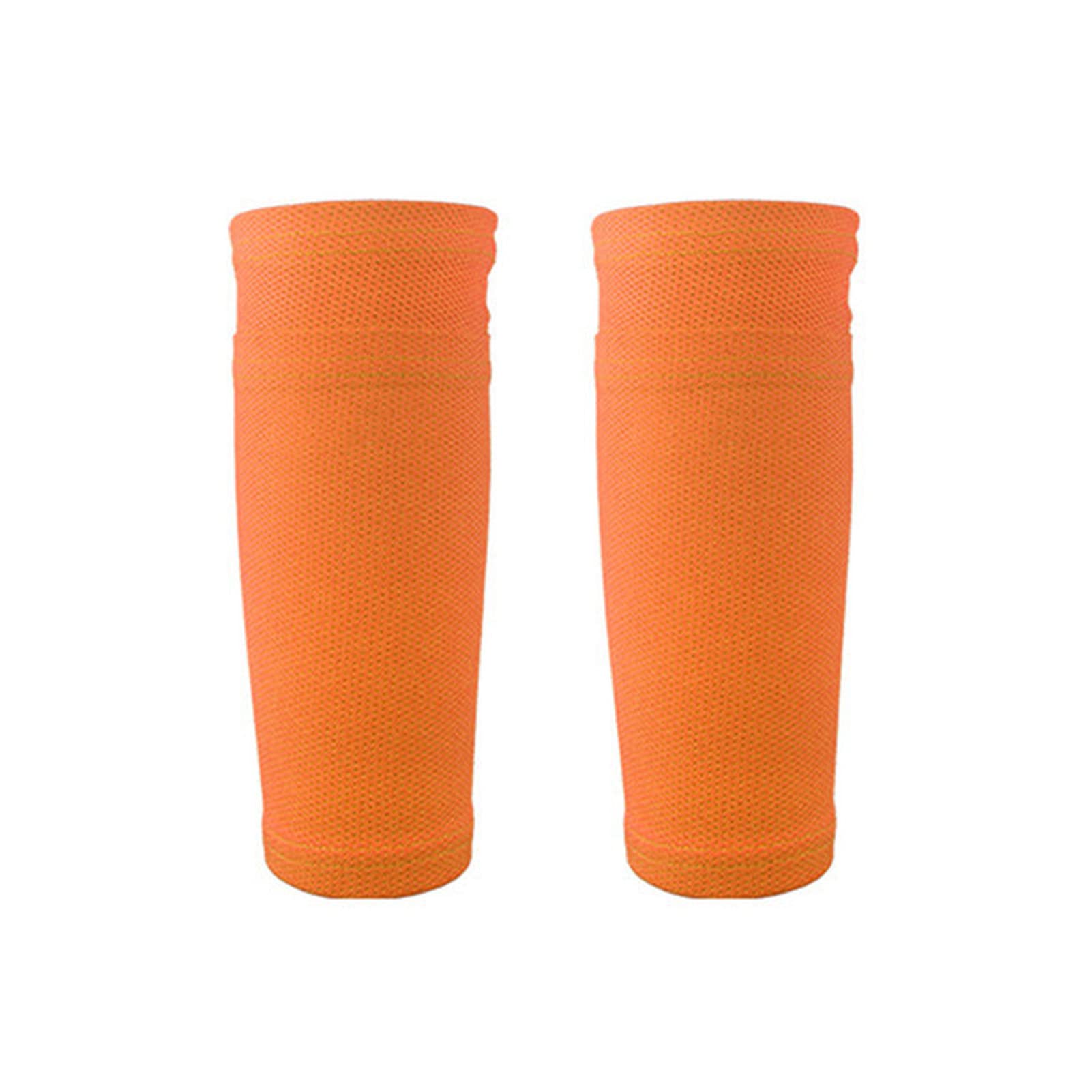 Compression Leg Sleeves, 1 Pair Sport Football Soccer Lower Leg Warmers Protection Sleeve Cover Legwarmers Anti-Sweat Breathable(Orange,S)