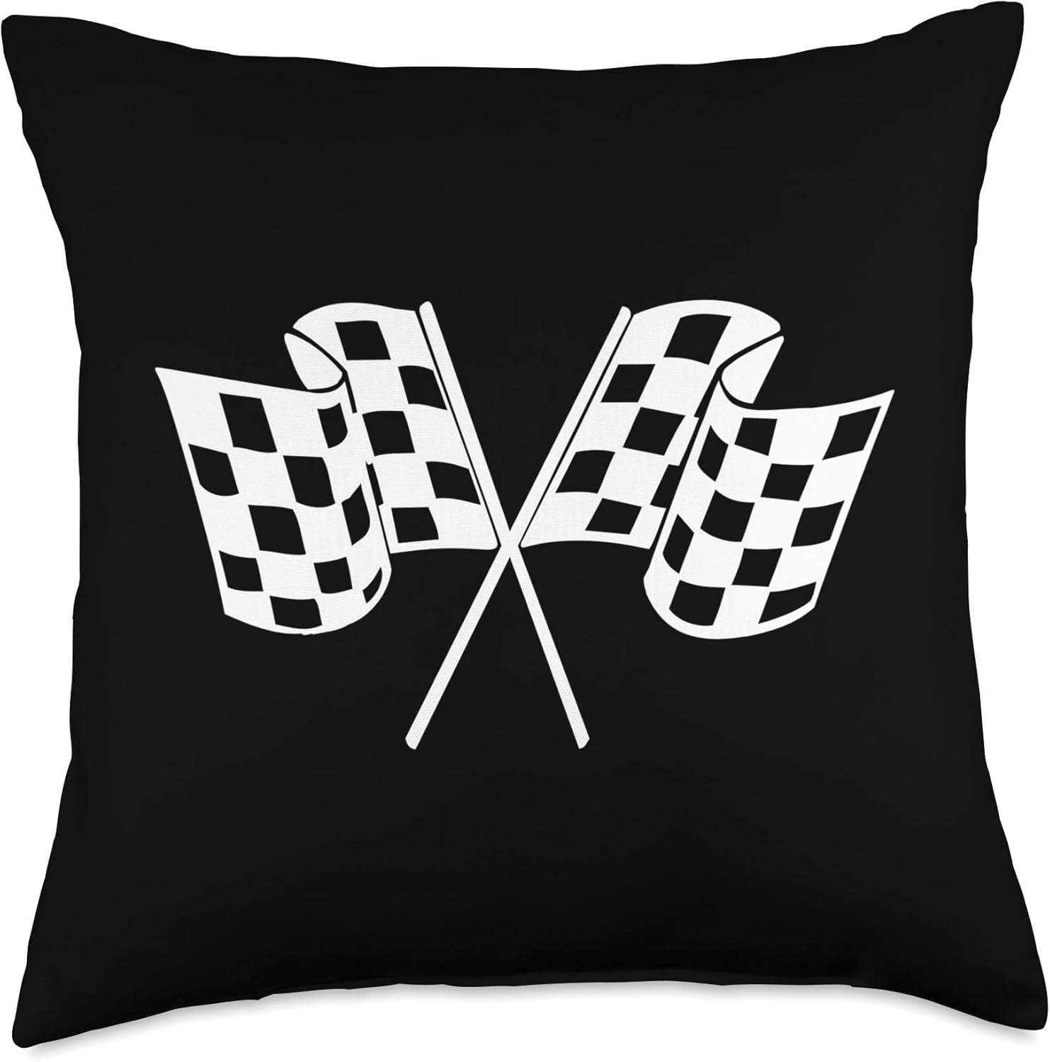 Checkered Racing Flag Race Car Racing Throw Pillow