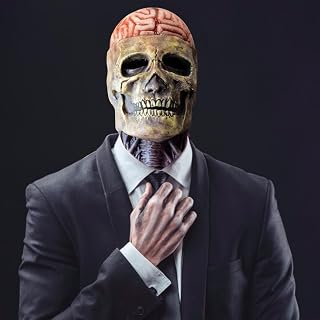 Generic Halloween Mask Scary Mask,Skeleton Biochemical Mask Halloween Full Head Skull Mask with Moving Jaw Horror Latex Skull Mask or Hats for Fancy Dress Masquerade Party Cosplay Props