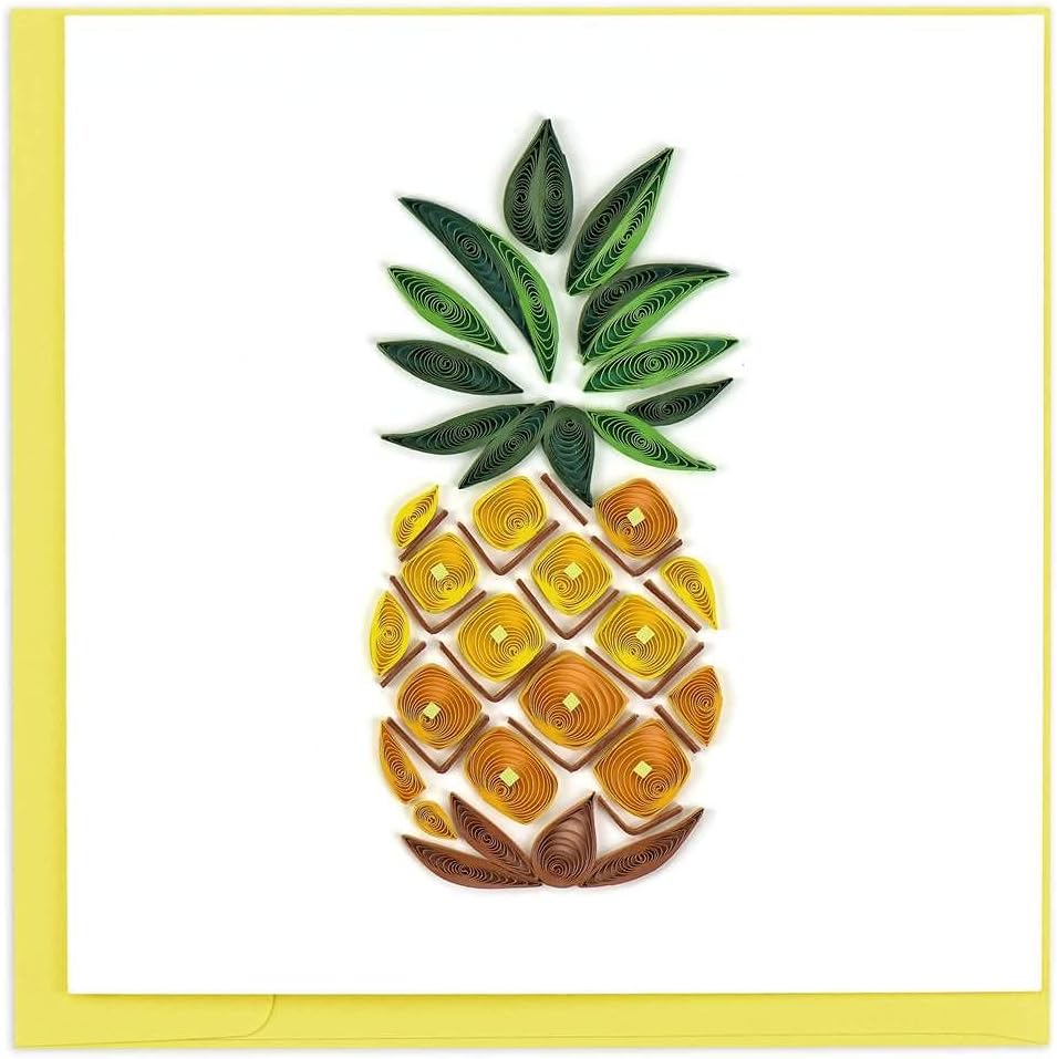 Quilling Card Quilled Pineapple Greeting Card, 6x6 Inch