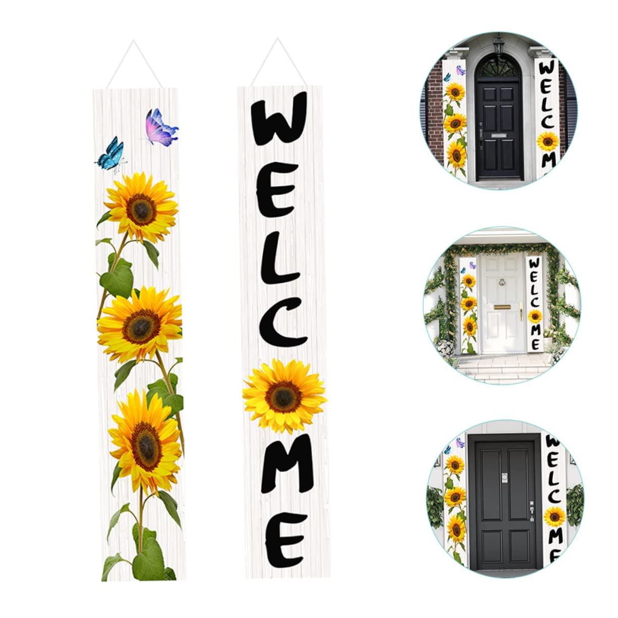 Cabilock 5 Paar Willkommensbanner Herbstdekoration Für Den Außenbereich Für Die Veranda Willkommenstürbanner Herbst Zuhause Herbsttürdekor Verandadekor Frühlingstürdekorationen