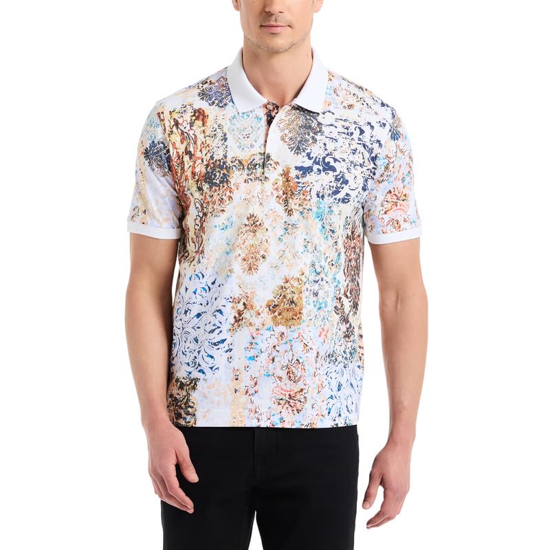 Robert Graham Short-Sleeve Knit Polo Shirt, Premium Cotton Knit Top, Classic-Fit & Richly Detailed for Dress & Casual Wear