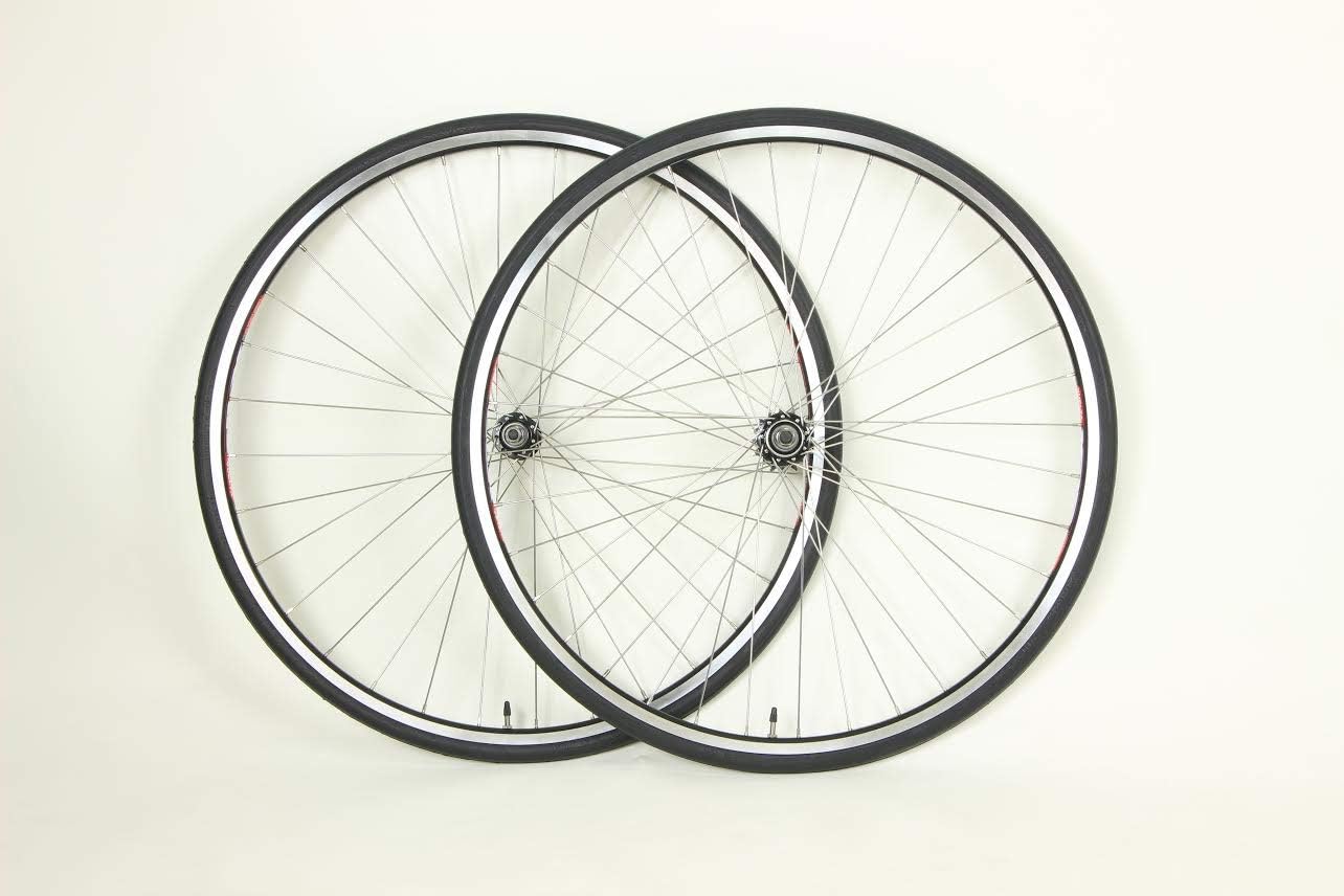 XRP Vuelta 700c Colored Track Fixed Gear Fixie Single Speed Bike Wheel Set with 700 x 23c Tires and Tubes Package (Black)