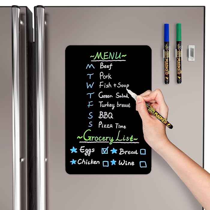 Buy CUHIOY Dry Erase Black Board Sheet for Fridge 12x8