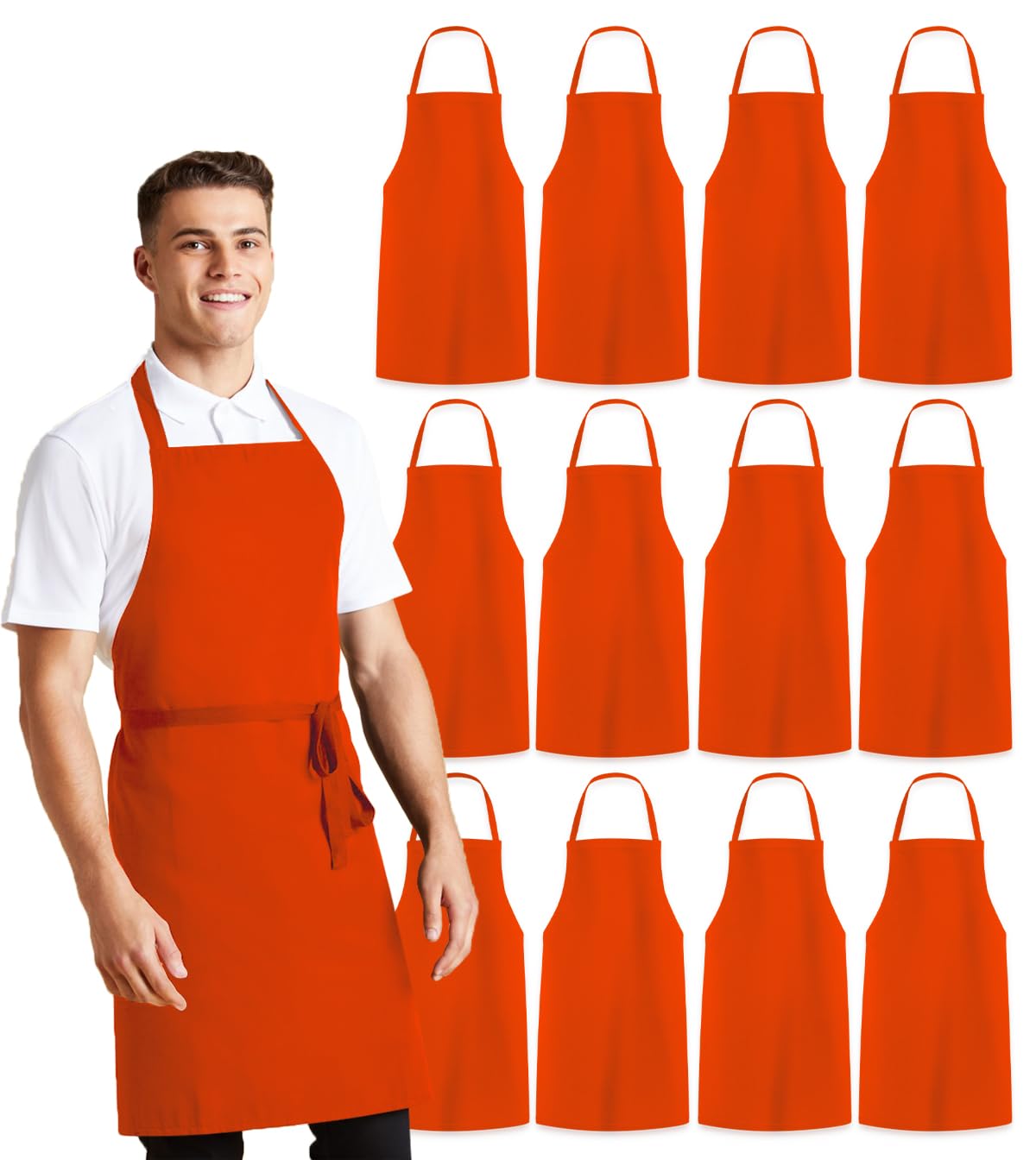 Avalon Kitchen Aprons for Men - 100% Polyester Chef Apron Women with Extra Long Ties - Cooking Aprons for Women & Mens Apron