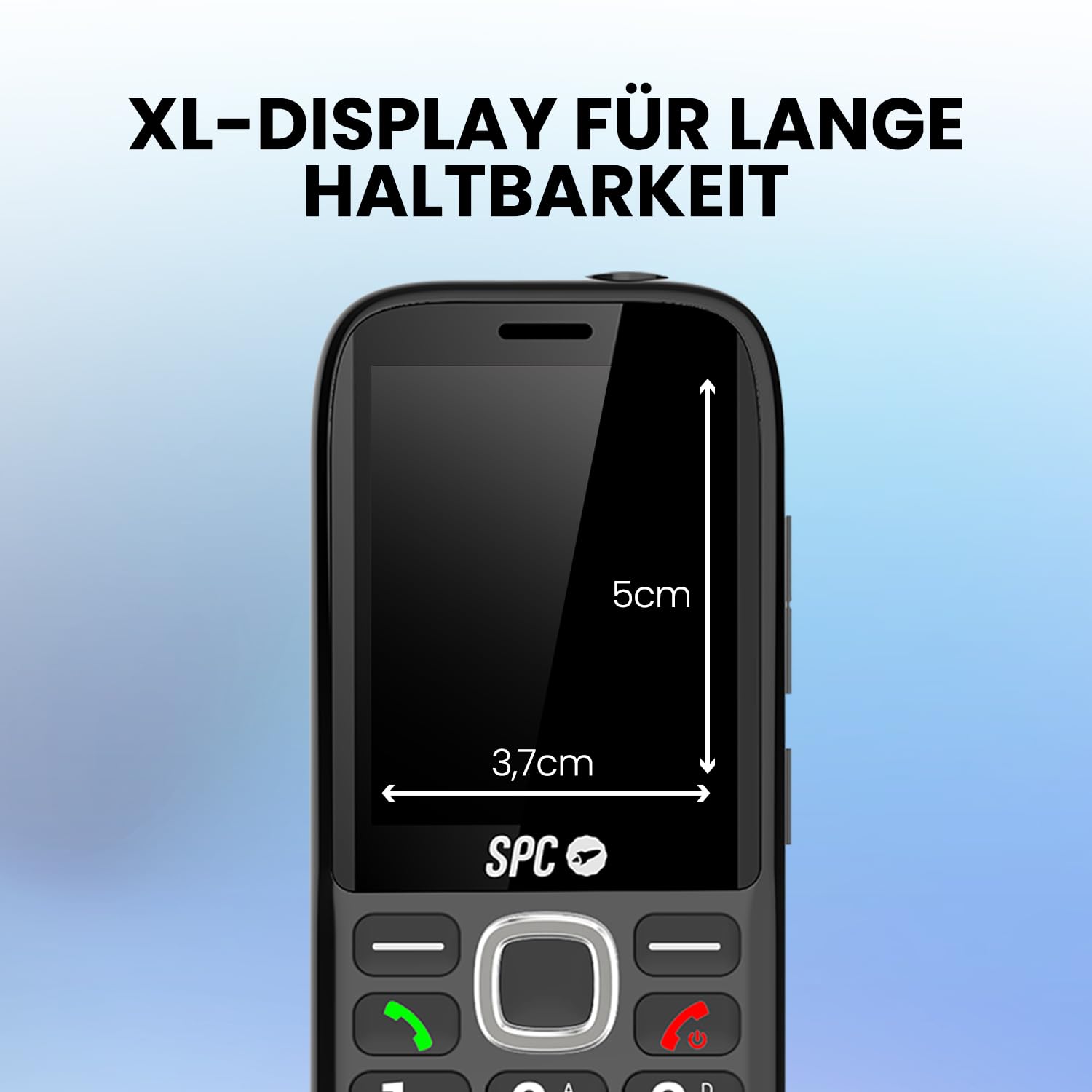 SPC Fortune 2 Max – 4G Seniorenhandy | Kratzfestes 2,4-Zoll-XL-Display, große Tasten | 104-dB-Klingelton, Ladestation | SOS-Taste, Ice-Profil, Fernkonfiguration | Akku mit bis zu 7 Tagen Laufzeit