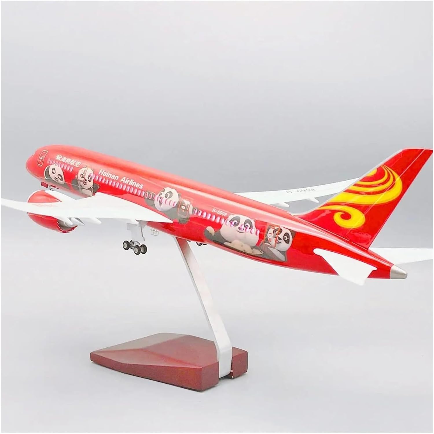 43cm for B787 Hainan Airlines Panda 787 Resin Collector's Showcase Gift Enthusiasts Hobby Playgame Kit(with Light)