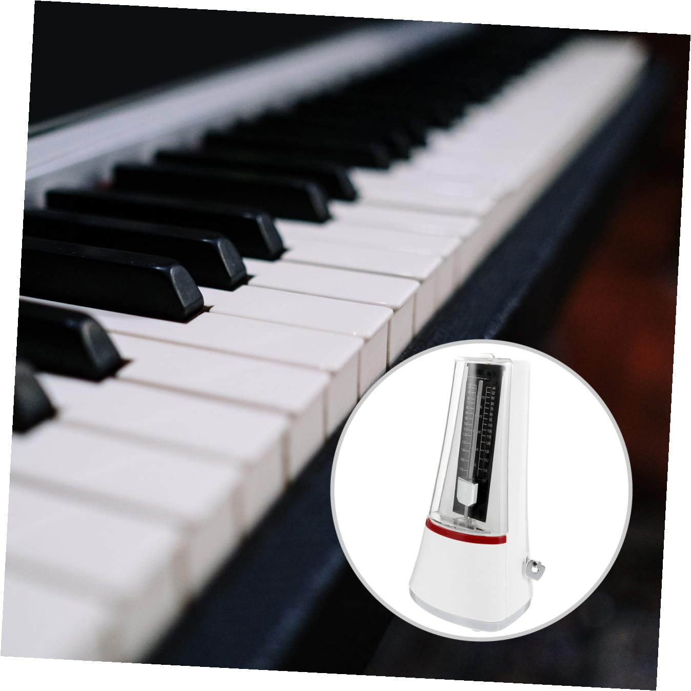 FRCOLOR Weißes Mechanisches Metronom aus ABS und Metall für Klavier und Erhu mit Präzisem Takt und Breitem Schlagbereich für Anfänger und Musikübungen
