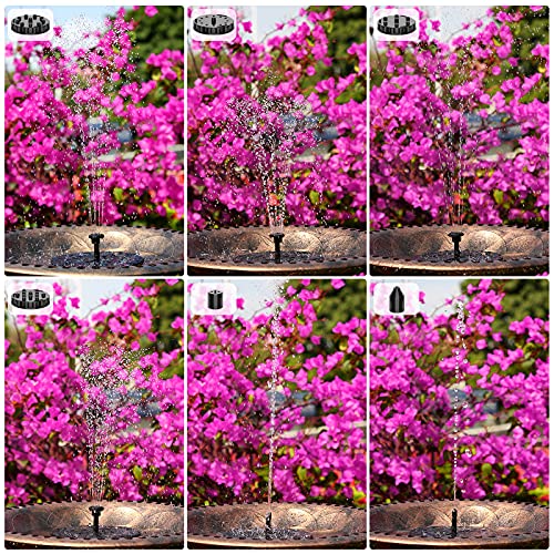 Aisitin 3.5W Solar Fountain, Solar Powered Fountain With 6 Nozzles, Solar Water Fountain For Bird Baths, Garden Decoration, Swimming Pool, Ponds, Fish Tank And Aquarium, Upgrade 7.1 Inch Solar Panel #TOP5