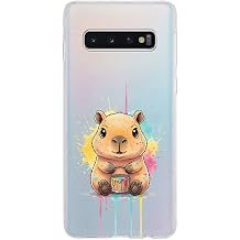 Samsung Galaxy S10 ile Uyumlu Splash Kapibara Tasar ml  Slimfit  effaf Silikon K l f