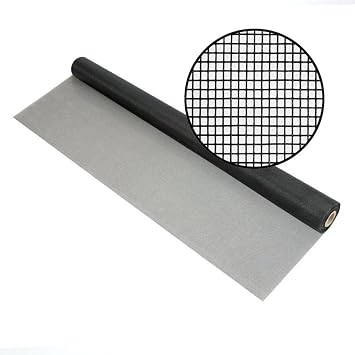 Fiberglass Insect Screen Mesh Roll - 18 in x 100 ft, Charcoal - Fiberglass Mesh Roll Screening for Window, Door, Outdoor Patio, Porch, Pool Enclosure, Balcony - Bug Screen Porch Screening Rolls