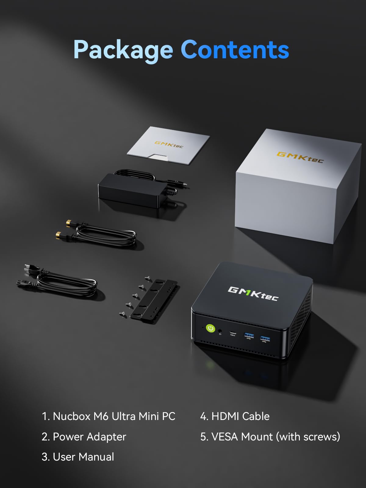 GMKtec Mini-PC M6 Ultra Gaming Barebone Ryzen 5 7640HS (z aktualizacją do 6600H/6800U), bez pamięci RAM, bez dysku SSD, podwójna karta sieciowa LAN 2,5 GbE, potrójny ekran 4K, WiFi 6, USB4, BT 5.2, DP