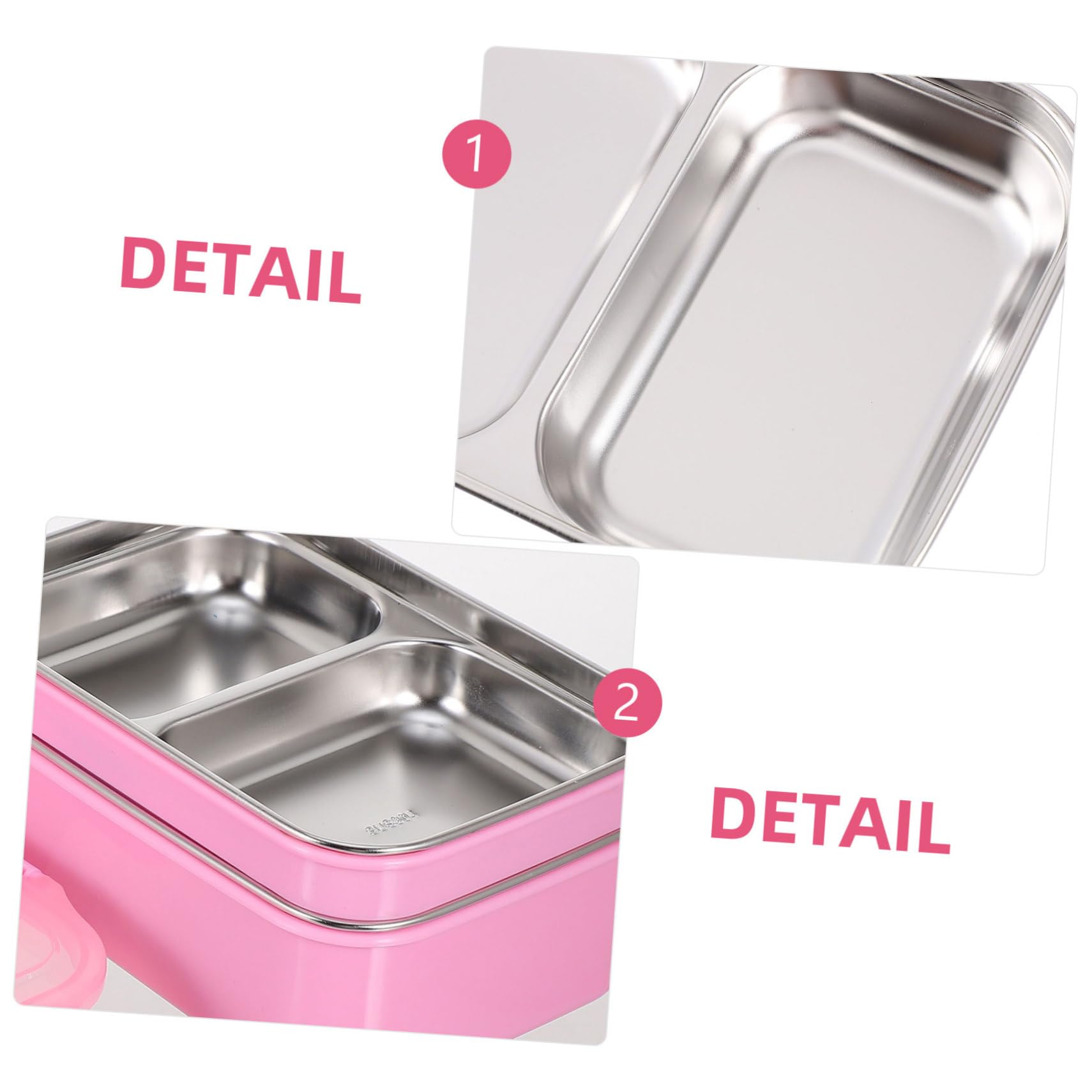 Boîte Bento à Compartiments Conteneur Alimentaire Portable Boîte Lunch des Élèves en Acier Inoxydable et Pp Résistance la Chaleur pour Travail et École