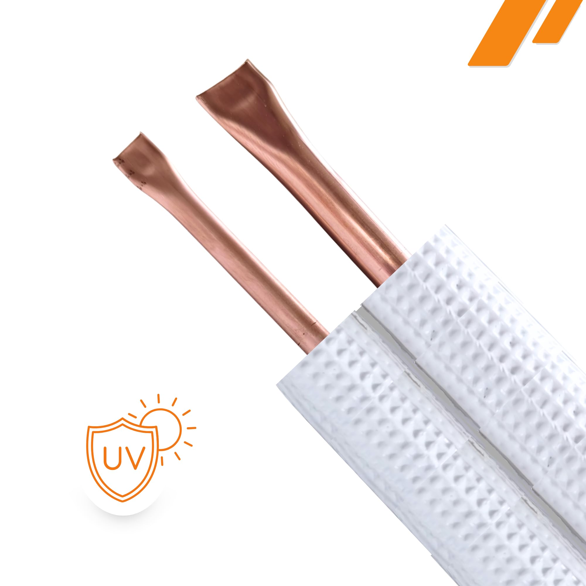 HausHeld® Doppelrohr Klimaanlage 1/4" x 3/8" – 6 m | Kupfer-Verbundrohr vorisoliert Split-System Kältemittelleitung R32/R410A/R407C | Wandstärke 1,0 mm | PE-Isolierung BL-s1,d0 | ohne Bördelung