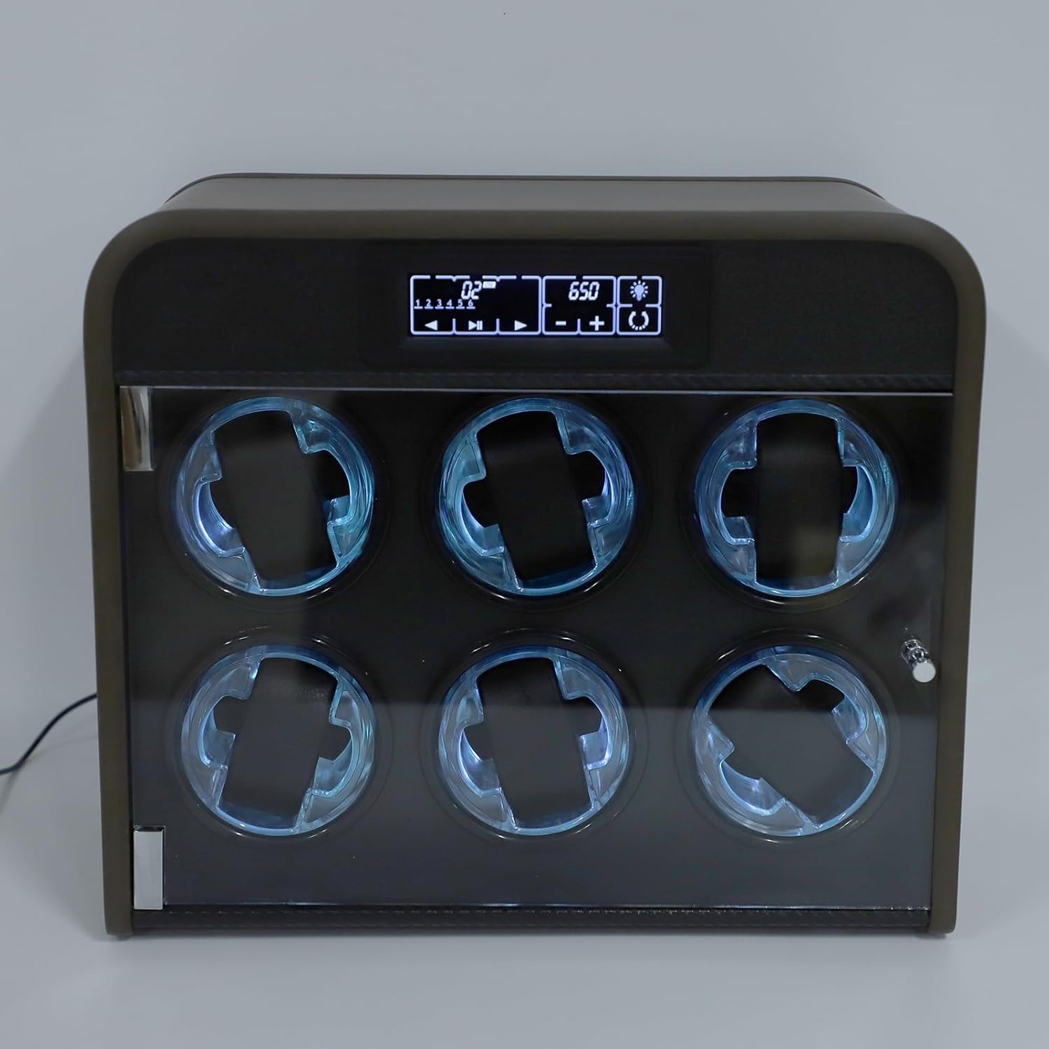 Yctze Watch Winder, Smartphone Control Stepless Color Adjustment Winder, 10dB Quiet Operation with Interface & Wooden Design, Ideal for Automatic Mechanical Watches