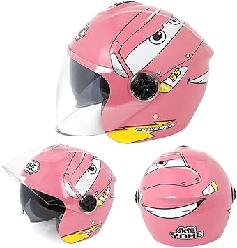 Hjl Casque Pour Enfant Moto Electrique Garcon Fille Enfant Bebe Casque De Dessin Anime Quatre Saisons Casque Complet D Hiver Couleur Pink A Amazon Fr Sports Et Loisirs