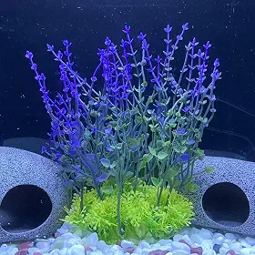 Planta Artificial Decorativa Para Aquário Roxa 20cm