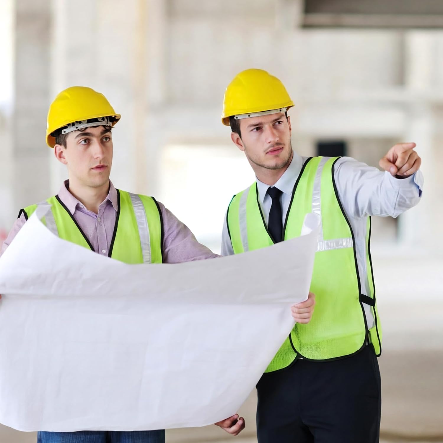 Haysandy 20 Pcs High Visibility Reflective Safety Vest Construction Vest Strips Neon Mesh Universal Size for Men Outdoor