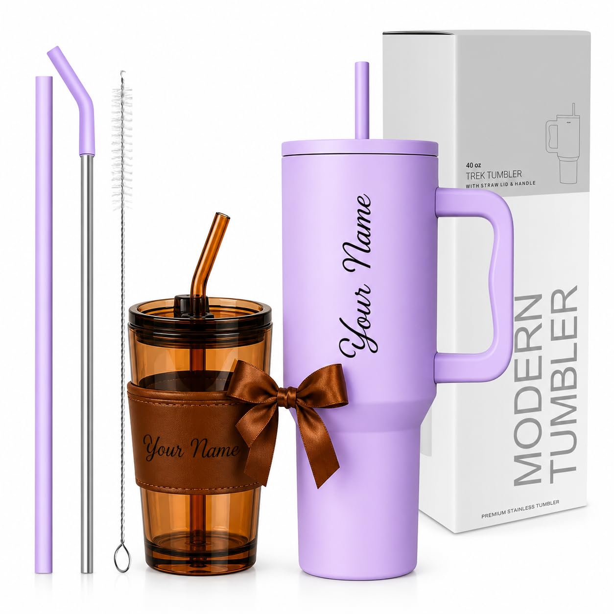 COMFYPOT Stainless Steel Tumbler with Lid & Straw, 100% Leakproof Tumblers with Handle, Drink Sipper for Office,Gym & Outdoors 1200ml Tumbler