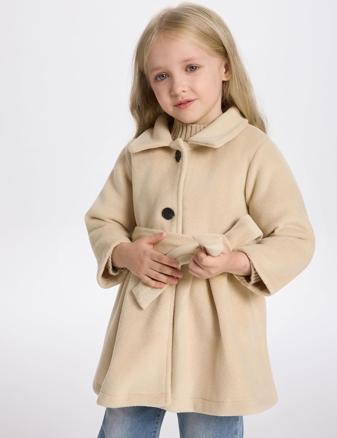Yimoon Toddler Girls Dress Coat Wool Peacoat Long Fall Winter Jacket - Image 2