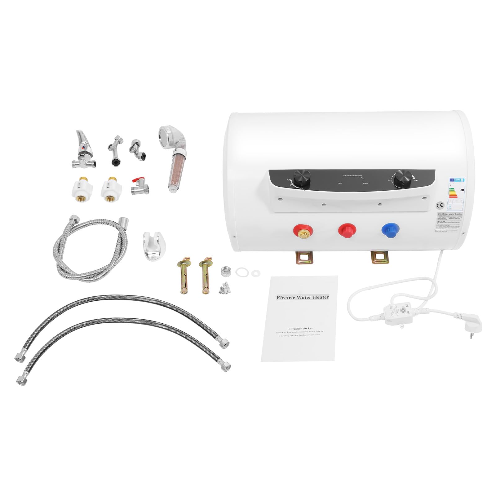 Chauffe-eau électrique horizontal 50 L 220 V Mémoire 30-75 °C