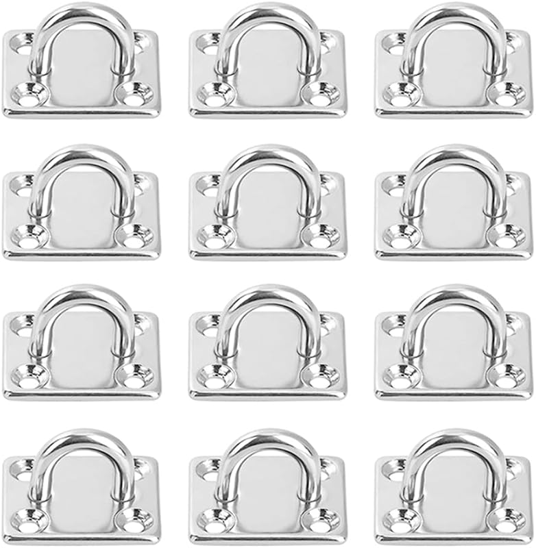 SAIJIAN 12 db Rozsdamentes Acél M5 Szemes Rögzítőlap - 35x30x25mm Négyzet Alakú Felfüggesztő Lemez 50kg Teherbírással Kampók Akasztásához