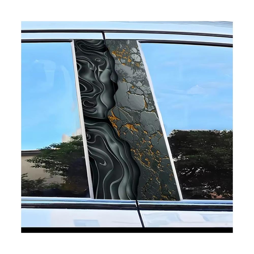 Bertdcx One Color Car Center Pillar Stickers Abstract Texture B-Pillar Scratch Protection Auto Parts