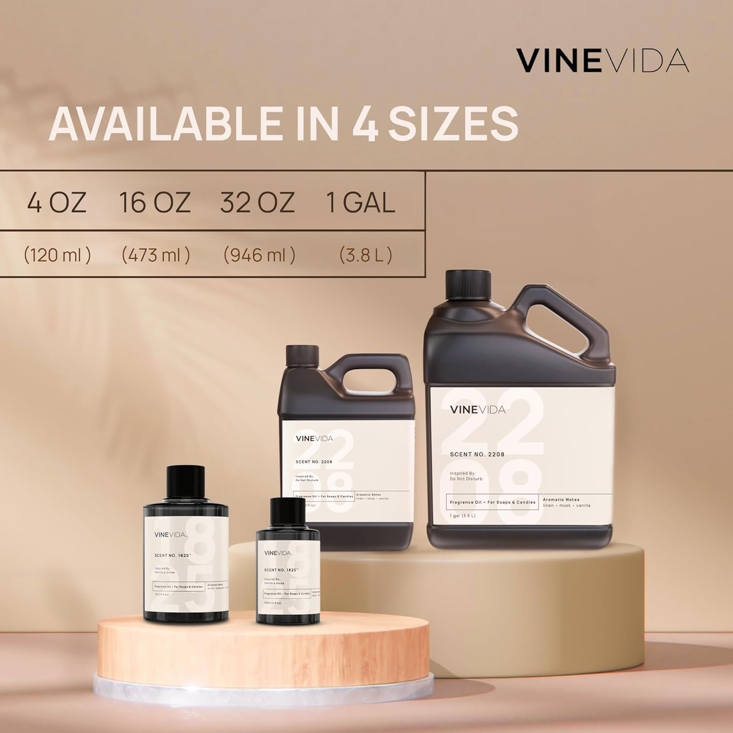 VINEVIDA White Tea Fragrance Oil for Cold Air Diffusers - (128 Fl Oz) - Essential Oils for Diffuser Oil Refill & Air Freshener Room Spray