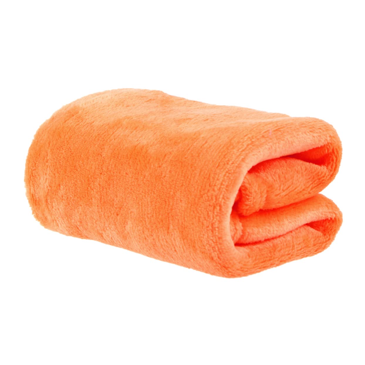 Couverture polaire unie orange en flanelle légère pour lit