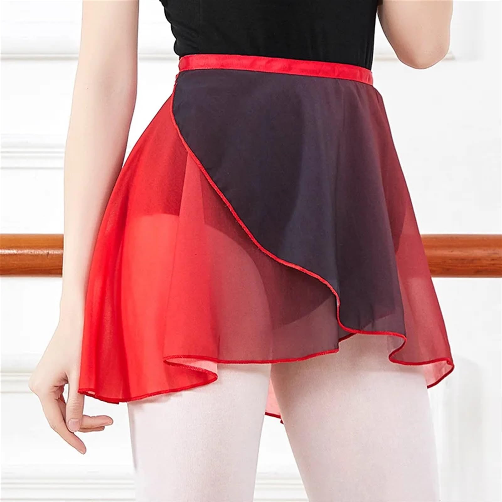 Chiffon-Rock Professioneller Erwachsener Rock Tanzkleid Chiffon Ballettröcke Damen Soft Lace Up Ballerina Tanzkostüme(Color 1)