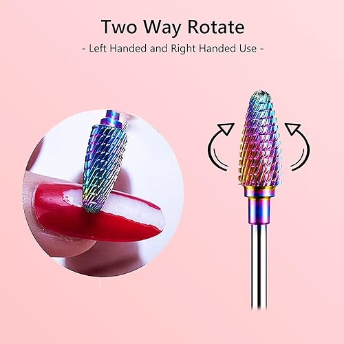Miniatura 9 de MelodySusie Taladro de uñas profesional recargable de 30000 rpm con 10 piezas de brocas de carburo de tungsteno profesional, archivo electrónico