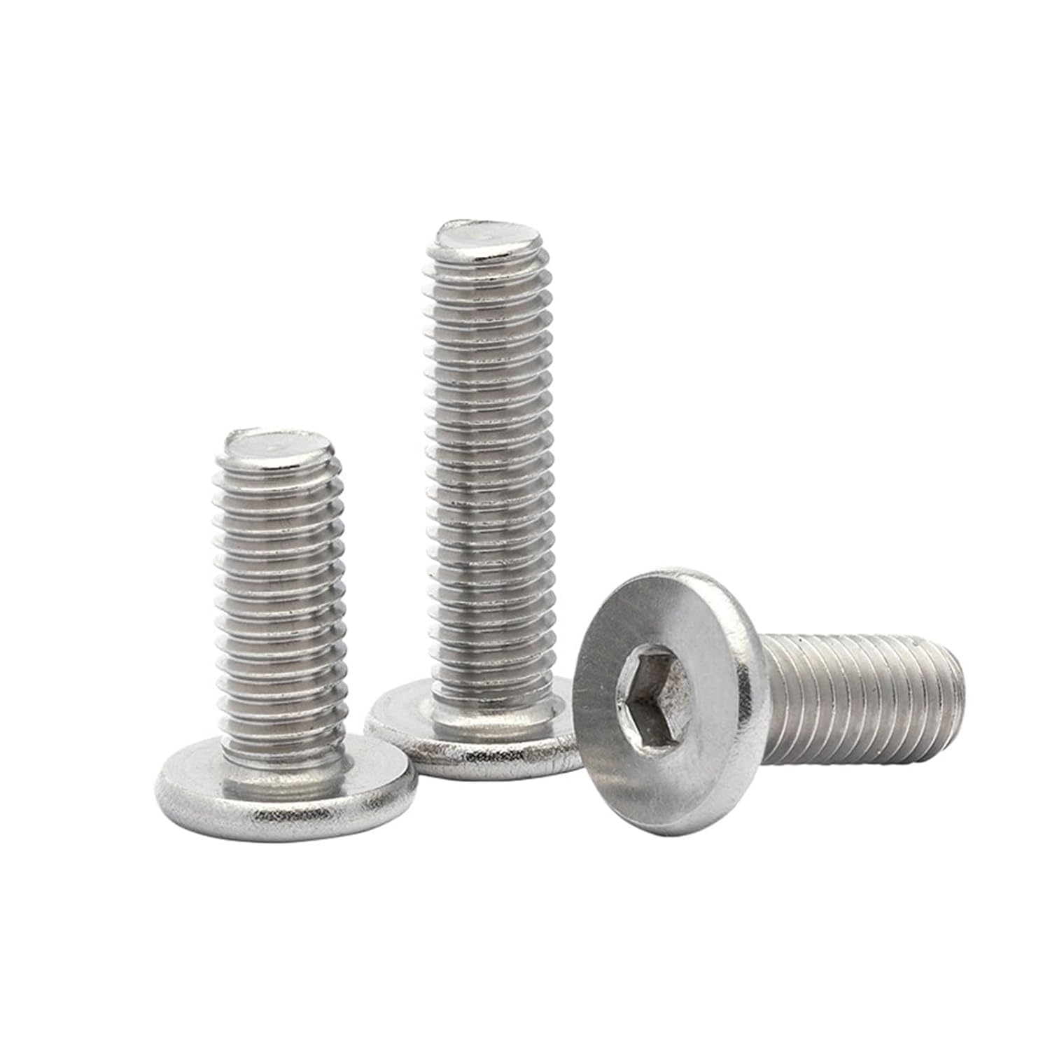 M1.6 M2 .5 M3 M4 M5 M6 M8 304 Stainless Steel Hex Socket Ultra Thin Super Low Flat Wafer Head Screw Bolt(4mm,M1.6 (50pcs))