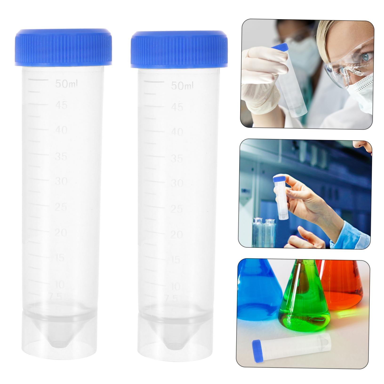 Sosoport Plastica Provette da Centrifuga con Scala e Tappi a Vite 50ml