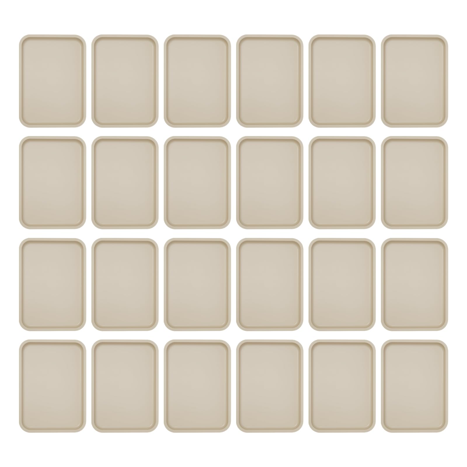 24 bandejas de comida rápida, 36 x 27 cm, antideslizantes, de polipropileno, aptas para lavavajillas, para restaurante, cafetería, cocina, hotel, fiesta (caqui)