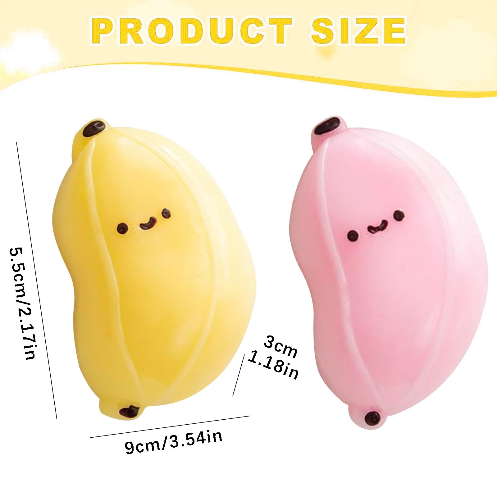 Banana Fruit Squishy Ornaments,Soft Mystery Squishy Stress Relief Squeeze Sensory Fruit Ornament for Adults,Anti‑Anxiety Hand Dumpling for Home,Novelty Office Decor & Relaxation Tool - Image 4