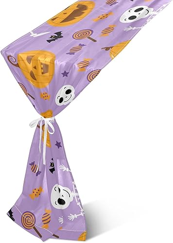 Miniatura 1 de Pumpkin Halloween Skeleton Table Runner Fall Decor for Dining Table Decor Halloween Table Runner 120 Inches Long